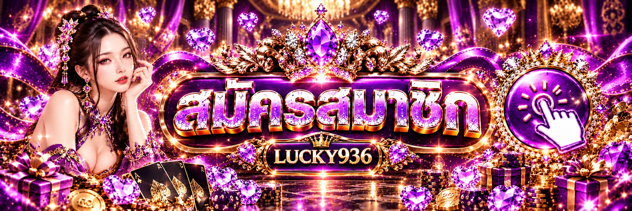 แบนเนอร์สมัครสมาชิกและทางเข้า LUCKY936